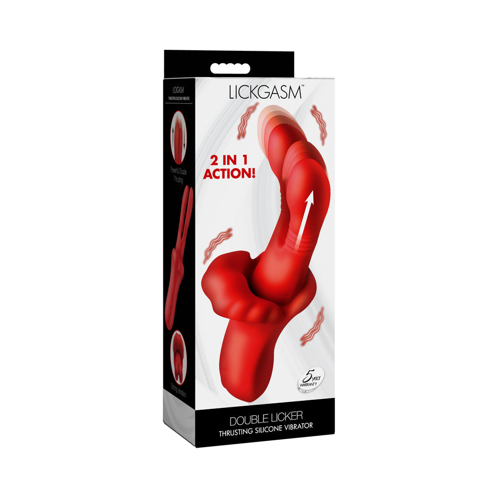 XR BRANDS - LICKGASM DOUBLE THRUSTING SILICONE VIBRATOR