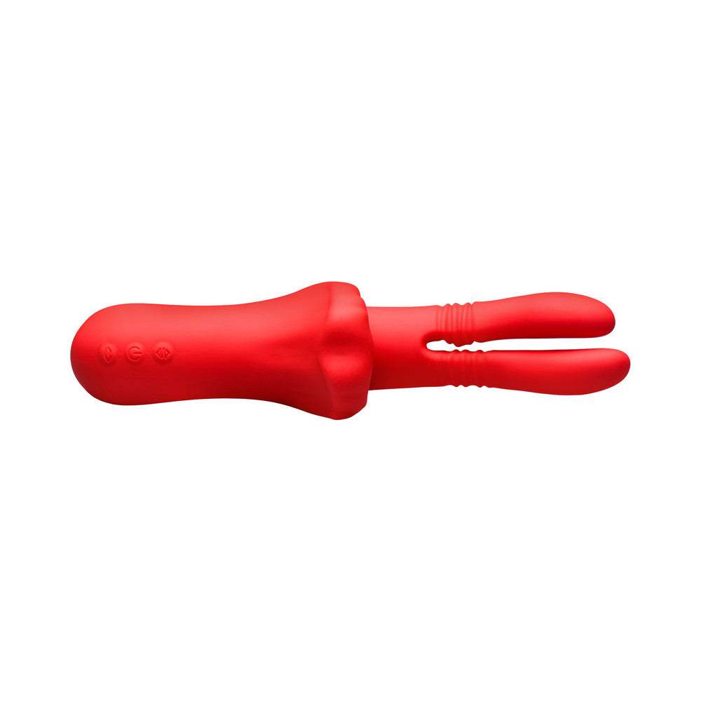 XR BRANDS - LICKGASM DOUBLE THRUSTING SILICONE VIBRATOR