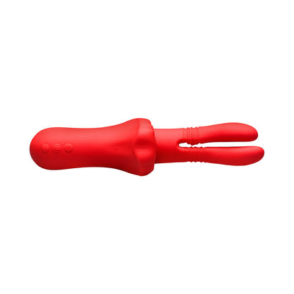 XR BRANDS - LICKGASM DOUBLE THRUSTING SILICONE VIBRATOR