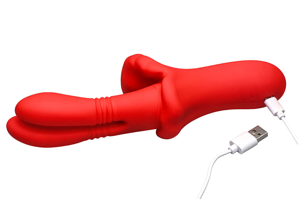 XR BRANDS - LICKGASM DOUBLE THRUSTING SILICONE VIBRATOR