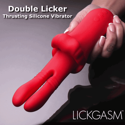 XR BRANDS - LICKGASM DOUBLE THRUSTING SILICONE VIBRATOR