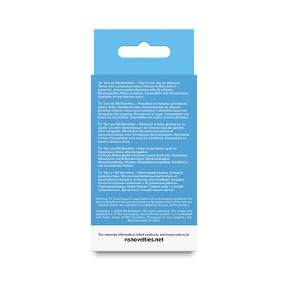 NS NOVELTIES - VIBRATEUR BULLET EN SILICONE TIC TAC BLUE RAZZ BLEU