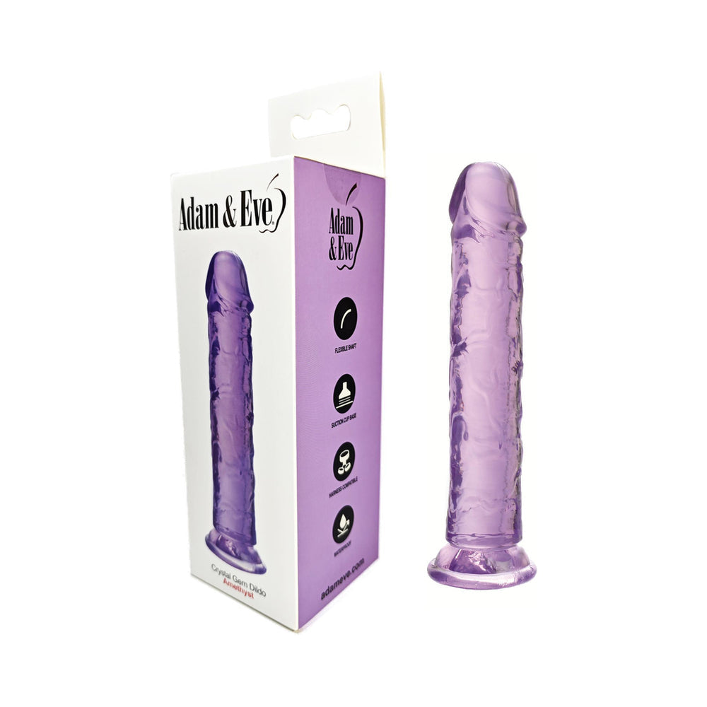 ADAM & EVE - CRYSTAL GEM 7 IN. DILDO AMETHYST