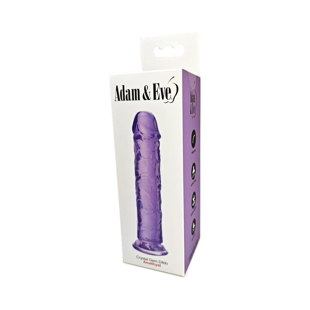 ADAM & EVE - CRYSTAL GEM 7 IN. DILDO AMETHYST