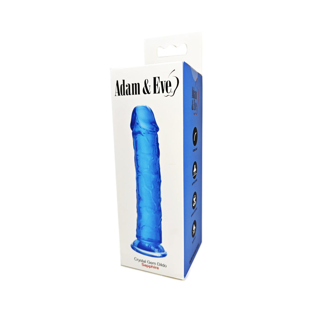 ADAM & EVE - CRYSTAL GEM 7 IN. DILDO SAPPHIRE