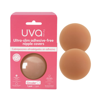 UVA - COCOA NON-ADHESIVE ROUND NIPPLE COVERS