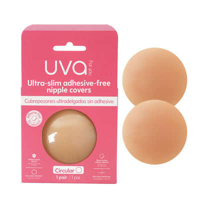 UVA - CARAMEL NON-ADHESIVE ROUND NIPPLE COVERS