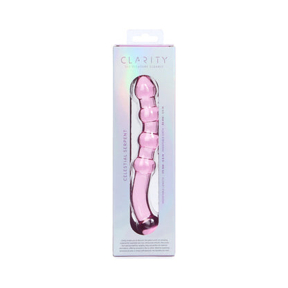 CREATIVE CONCEPTIONS - CLARITY CELESTIAL SERPENT BLUSH GLASS DILDO