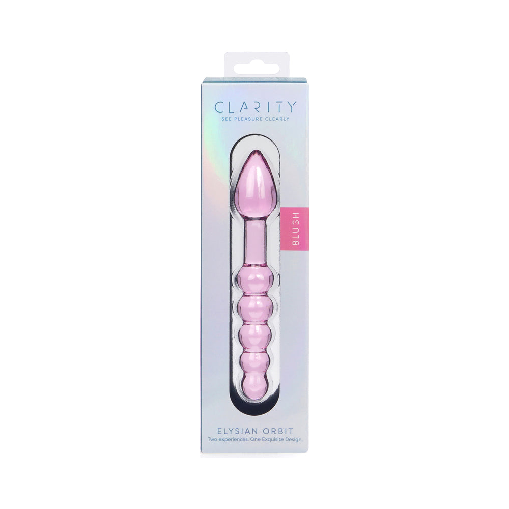 CREATIVE CONCEPTIONS - CLARITY ELYSIAN ORBIT BLUSH GLASS DILDO