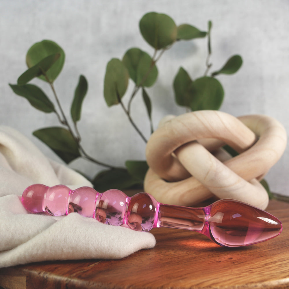 CREATIVE CONCEPTIONS - CLARITY ELYSIAN ORBIT BLUSH GLASS DILDO