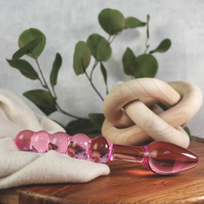 CREATIVE CONCEPTIONS - CLARITY ELYSIAN ORBIT BLUSH GLASS DILDO