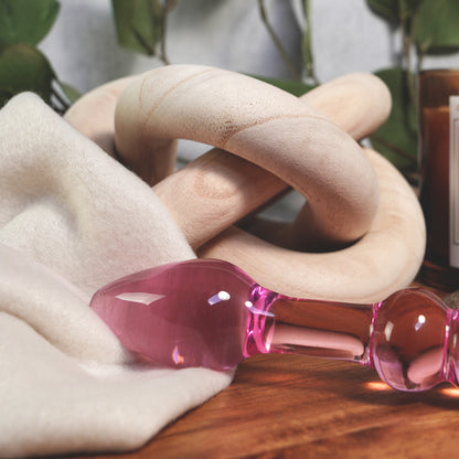 CREATIVE CONCEPTIONS - CLARITY ELYSIAN ORBIT BLUSH GLASS DILDO