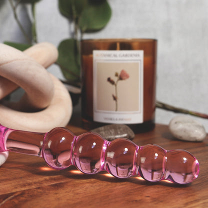 CREATIVE CONCEPTIONS - CLARITY ELYSIAN ORBIT BLUSH GLASS DILDO