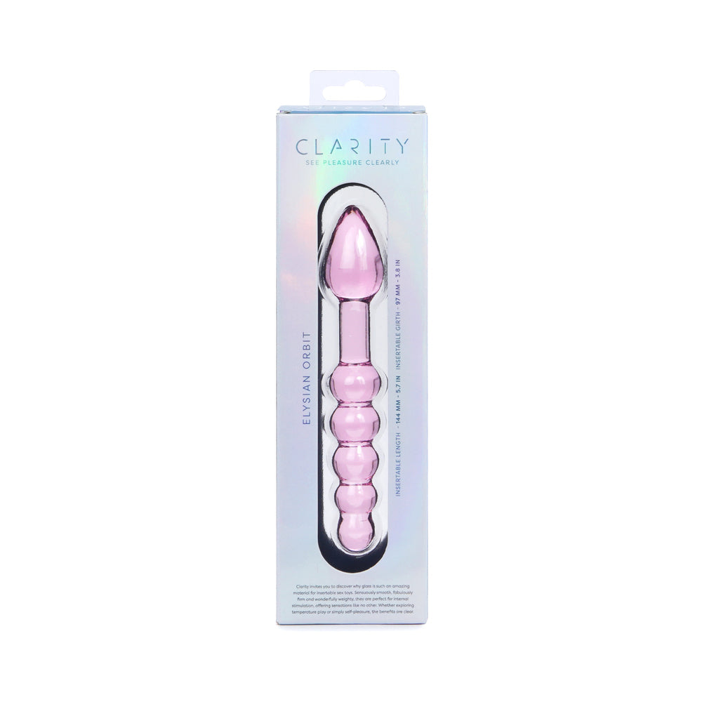 CREATIVE CONCEPTIONS - CLARITY ELYSIAN ORBIT BLUSH GLASS DILDO
