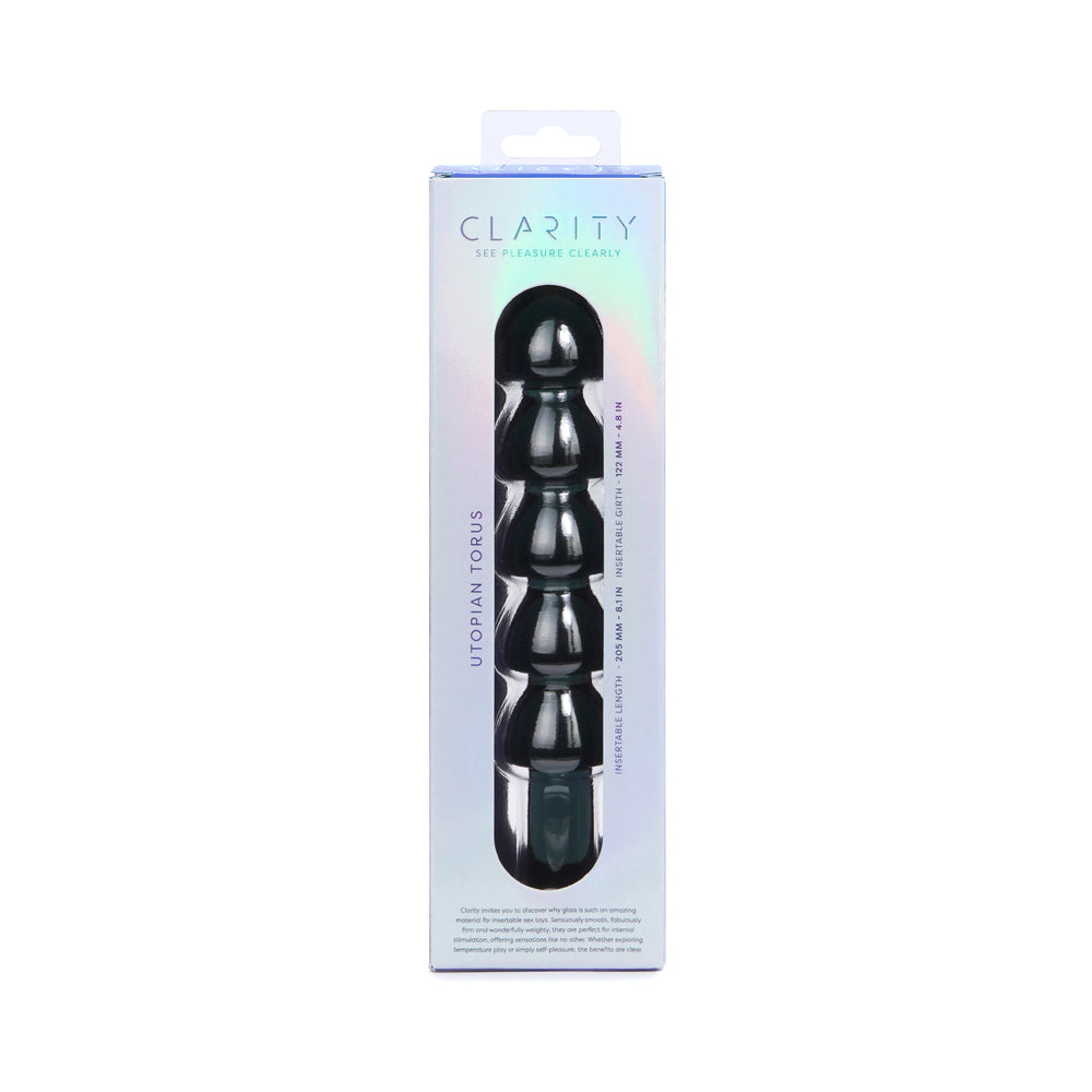 CREATIVE CONCEPTIONS - CLARITY UTOPIAN TORUS NOIR GLASS DILDO