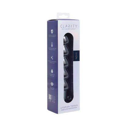 CREATIVE CONCEPTIONS - CLARITY UTOPIAN TORUS NOIR GLASS DILDO