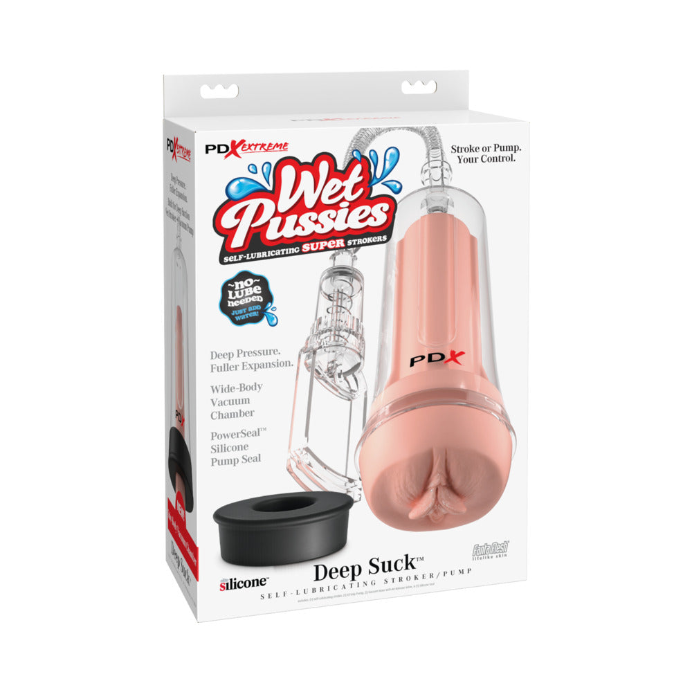 PDX BRANDS - PDX EXTREME WET PUSSIES SELF-LUBRICATING PUMP SYSTEM DEEP SUCK