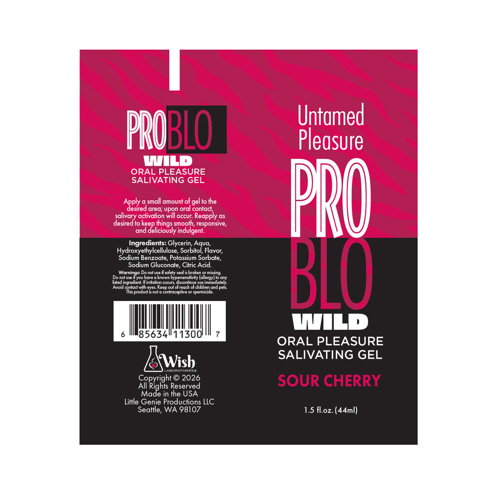 LITTLE GENIE - PROBLO WILD ORAL PLEASURE SALIVATING GEL SOUR CHERRY 1.5 OZ.