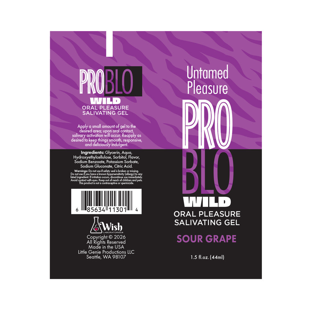LITTLE GENIE - PROBLO WILD ORAL PLEASURE SALIVATING GEL SOUR GRAPE 1.5 OZ.