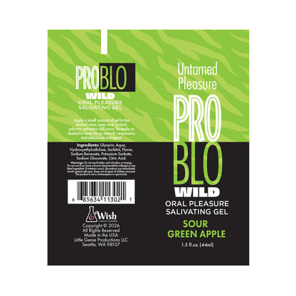 LITTLE GENIE - PROBLO WILD ORAL PLEASURE SALIVATING GEL SOUR GREEN APPLE 1.5 OZ.
