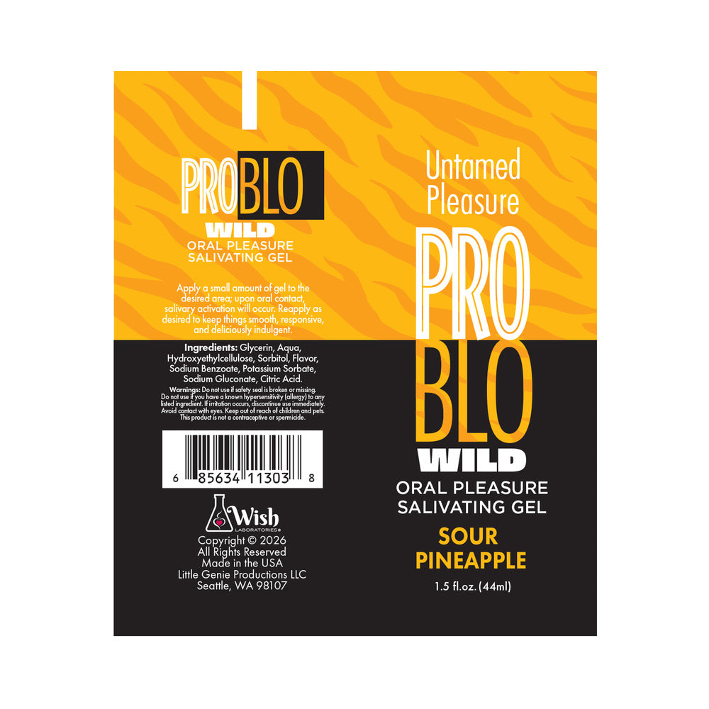LITTLE GENIE - PROBLO WILD ORAL PLEASURE SALIVATING GEL SOUR PINEAPPLE 1.5 OZ.