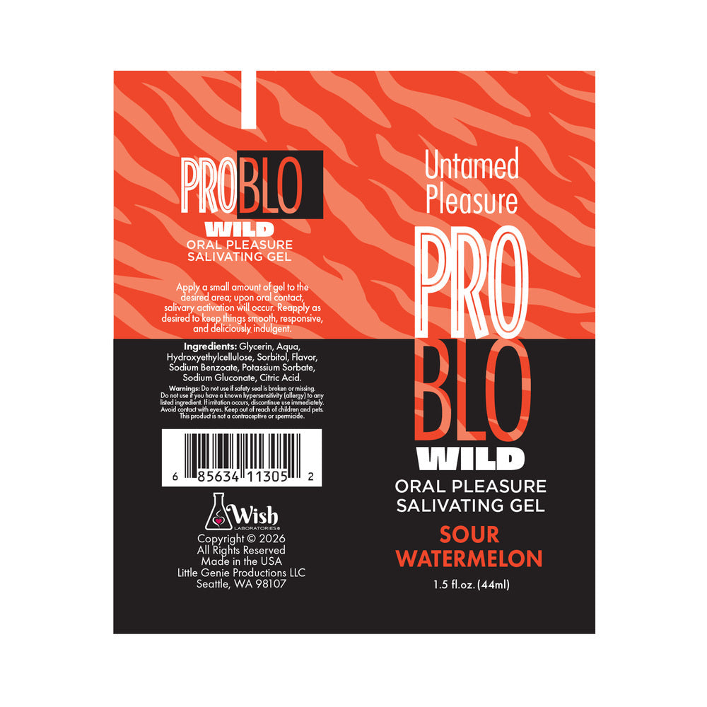 LITTLE GENIE - PROBLO WILD ORAL PLEASURE SALIVATING GEL SOUR WATERMELON 1.5 OZ.