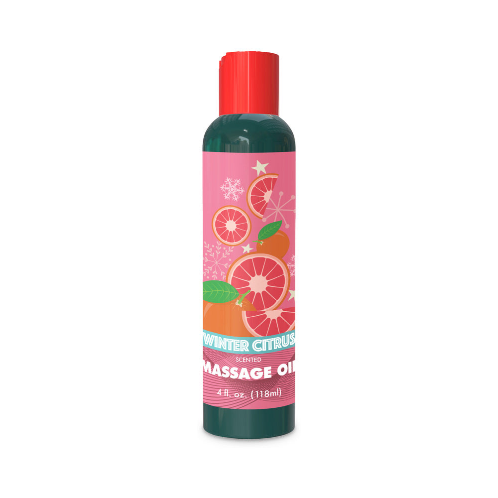 LITTLE GENIE - HOLIDAY MASSAGE OIL WINTER CITRUS 4 OZ.