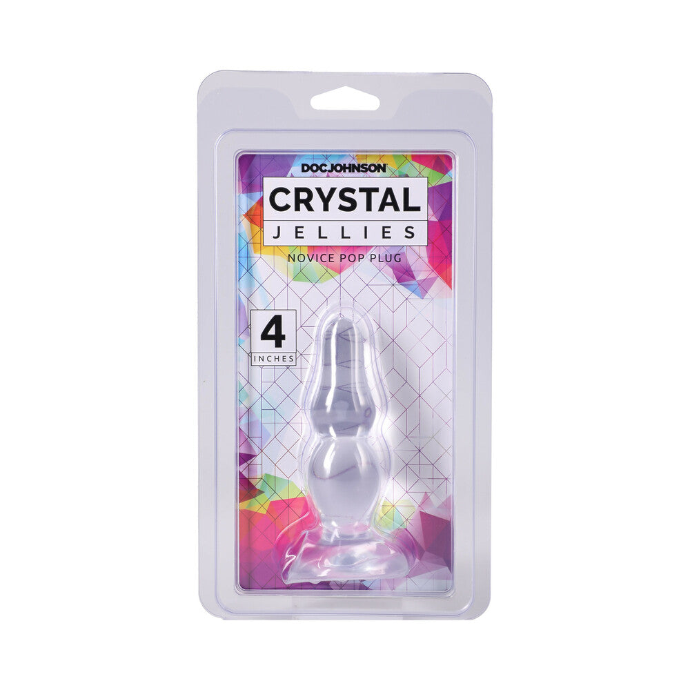 DOC JOHNSON - CRYSTAL JELLIES NOVICE POP PLUG 4 IN. CLEAR