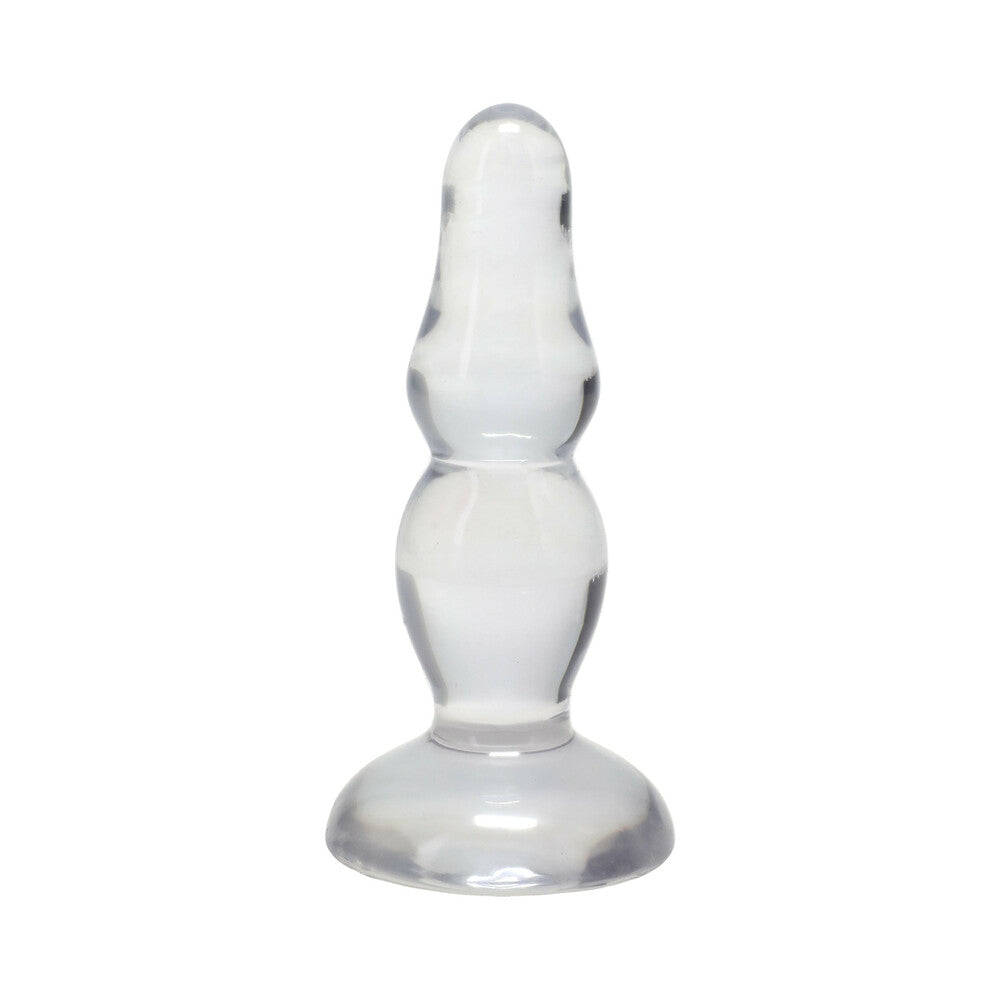DOC JOHNSON - CRYSTAL JELLIES NOVICE POP PLUG 4 IN. CLEAR