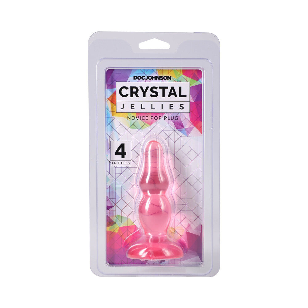 DOC JOHNSON - CRYSTAL JELLIES NOVICE POP PLUG 4 IN. PINK