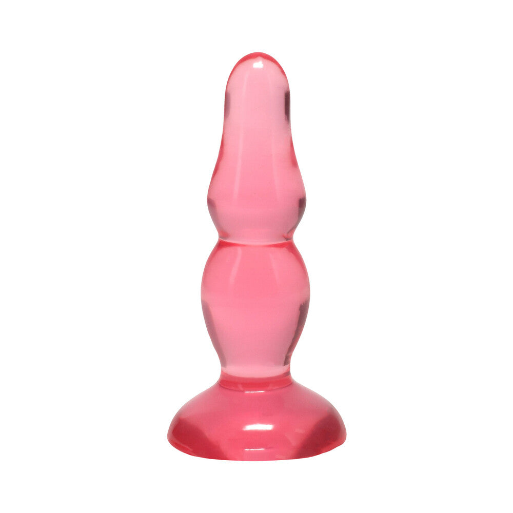 DOC JOHNSON - CRYSTAL JELLIES NOVICE POP PLUG 4 IN. PINK