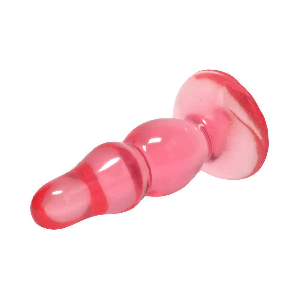 DOC JOHNSON - CRYSTAL JELLIES NOVICE POP PLUG 4 IN. PINK