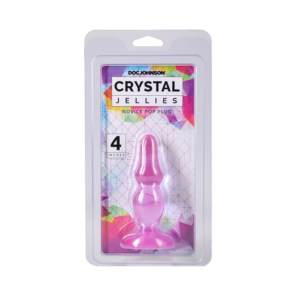 DOC JOHNSON - CRYSTAL JELLIES NOVICE POP PLUG 4 IN. PURPLE