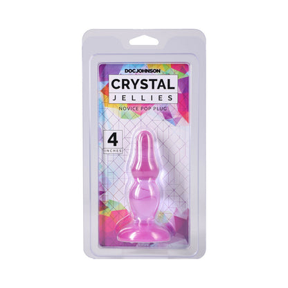 DOC JOHNSON - CRYSTAL JELLIES NOVICE POP PLUG 4 IN. PURPLE