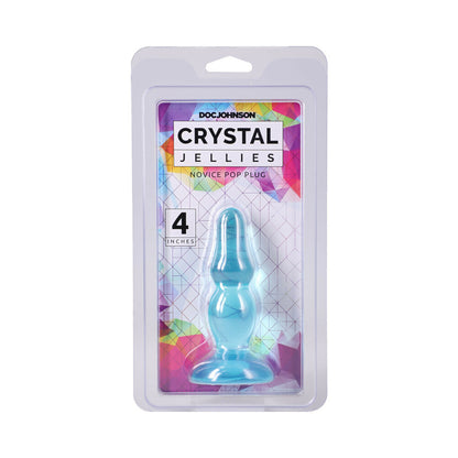 DOC JOHNSON - CRYSTAL JELLIES NOVICE POP PLUG 4 IN. TEAL