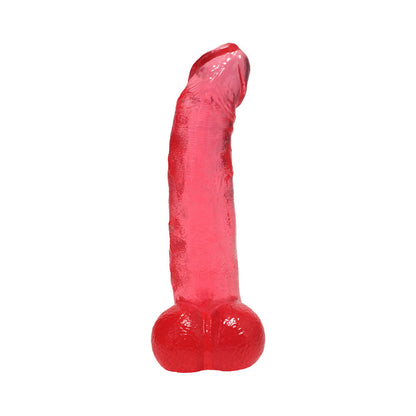 DOC JOHNSON - CRYSTAL JELLIES CURVED REALISTIC COCK WITH BALLS 8 IN. PINK