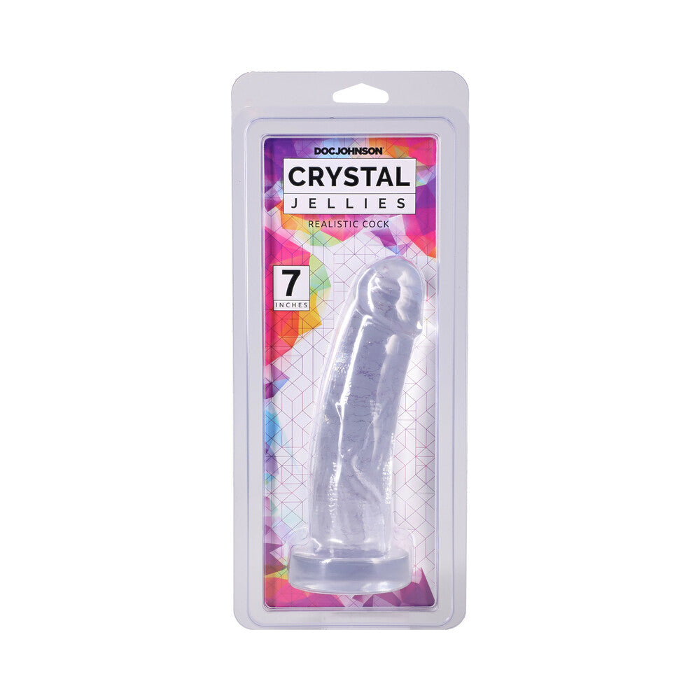 DOC JOHNSON - CRYSTAL JELLIES REALISTIC COCK 7 IN. CLEAR