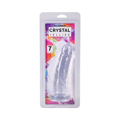 DOC JOHNSON - CRYSTAL JELLIES REALISTIC COCK 7 IN. CLEAR