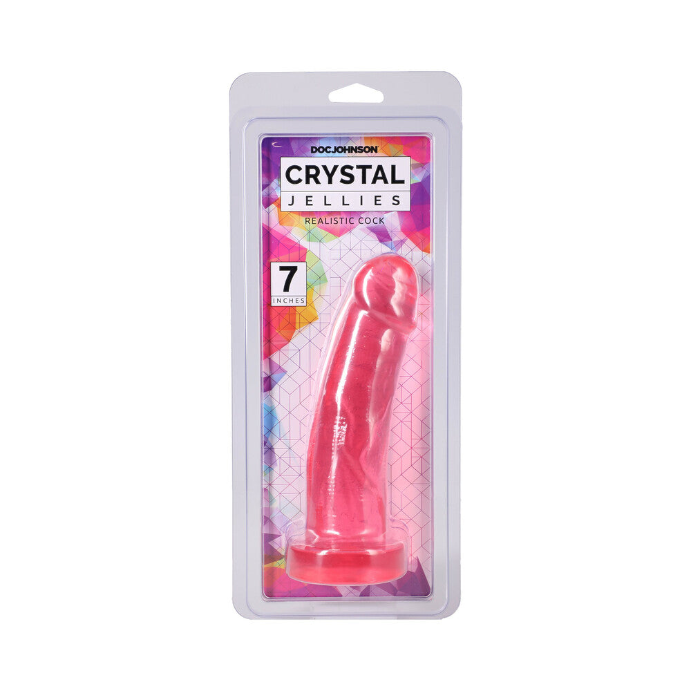 DOC JOHNSON - CRYSTAL JELLIES REALISTIC COCK 7 IN. PINK