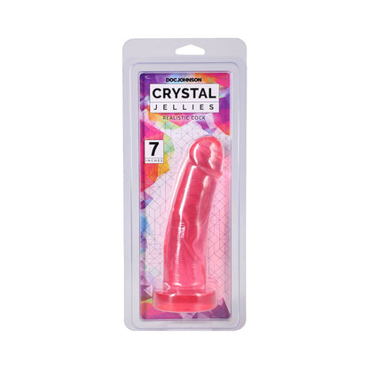 DOC JOHNSON - CRYSTAL JELLIES REALISTIC COCK 7 IN. PINK