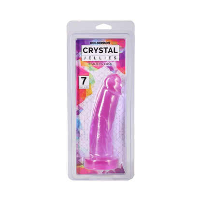 DOC JOHNSON - CRYSTAL JELLIES REALISTIC COCK 7 IN. PURPLE