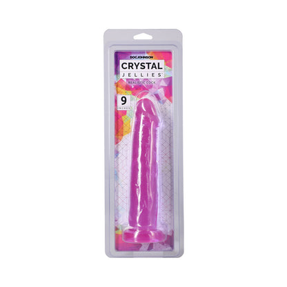 DOC JOHNSON - CRYSTAL JELLIES REALISTIC COCK 9 IN. PURPLE