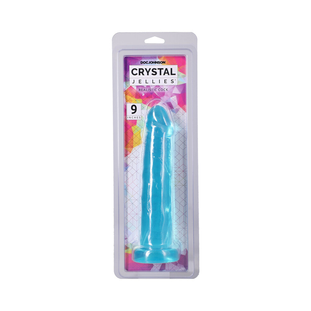 DOC JOHNSON - CRYSTAL JELLIES REALISTIC COCK 9 IN. TEAL