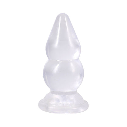 DOC JOHNSON - CRYSTAL JELLIES DOUBLE POP PLUG 6 IN. CLEAR