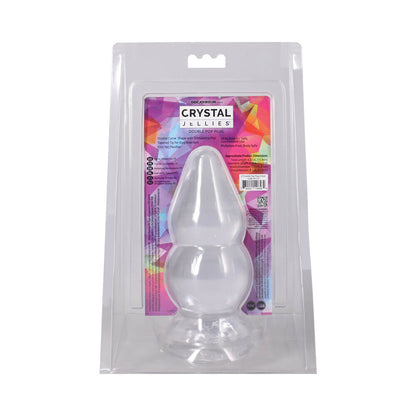 DOC JOHNSON - CRYSTAL JELLIES DOUBLE POP PLUG 6 IN. CLEAR