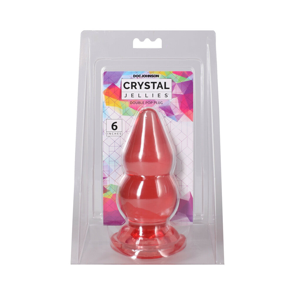 DOC JOHNSON - CRYSTAL JELLIES DOUBLE POP PLUG 6 IN. PINK