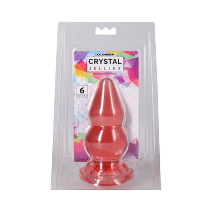 DOC JOHNSON - CRYSTAL JELLIES DOUBLE POP PLUG 6 IN. PINK