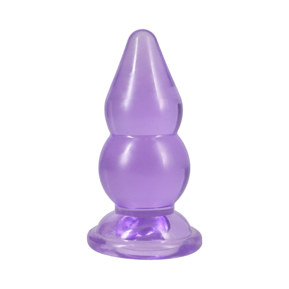 DOC JOHNSON - CRYSTAL JELLIES DOUBLE POP PLUG 6 IN. PURPLE