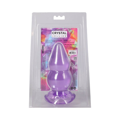 DOC JOHNSON - CRYSTAL JELLIES DOUBLE POP PLUG 6 IN. PURPLE