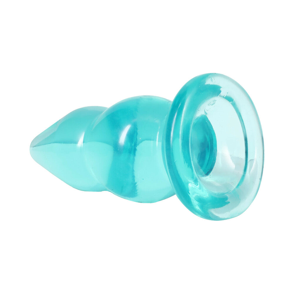 DOC JOHNSON - CRYSTAL JELLIES DOUBLE POP PLUG 6 IN. TEAL